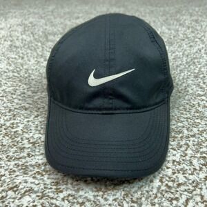 Nike Hat Cap Strap Back Boys One Size Black Dri-FIT Featherlight‎ Running Sports